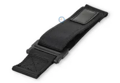 Nylon watch strap 22mm black - velcro-closure