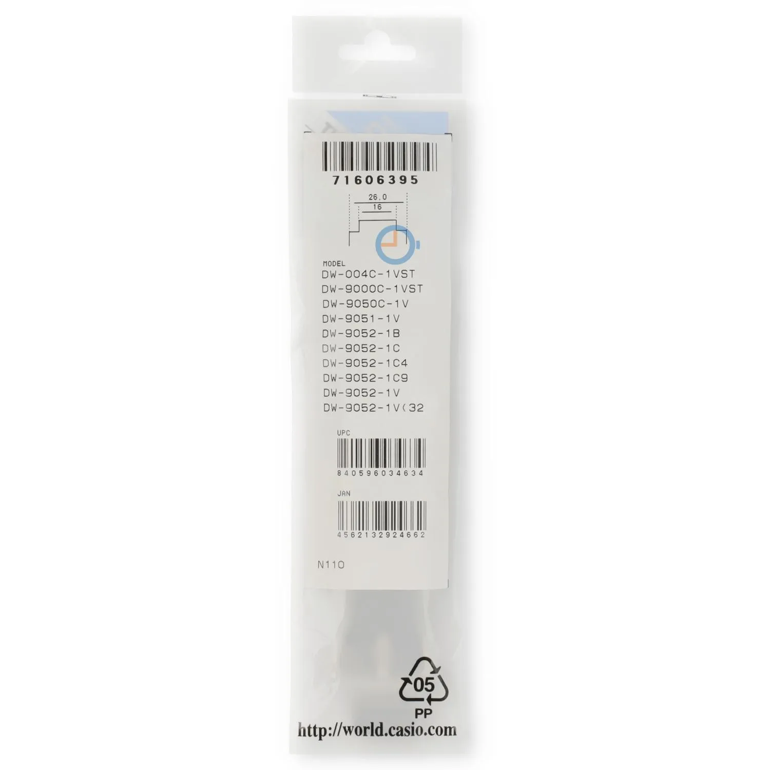 Casio Uhrenarmband DW-9052-1B