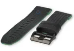 Premium 26mm strap - leather/silicone - black/green