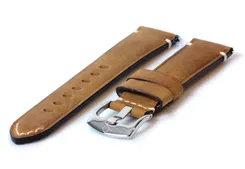 Watchstrap 22mm vintage brown leather