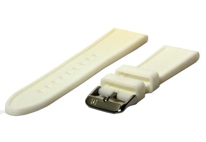 Watchstrap rubber 24mm white
