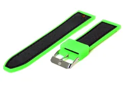 Watchstrap 20mm neon-green with black rubber