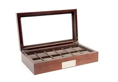 Design Uhrenbox für 12 Uhren Mahagoni