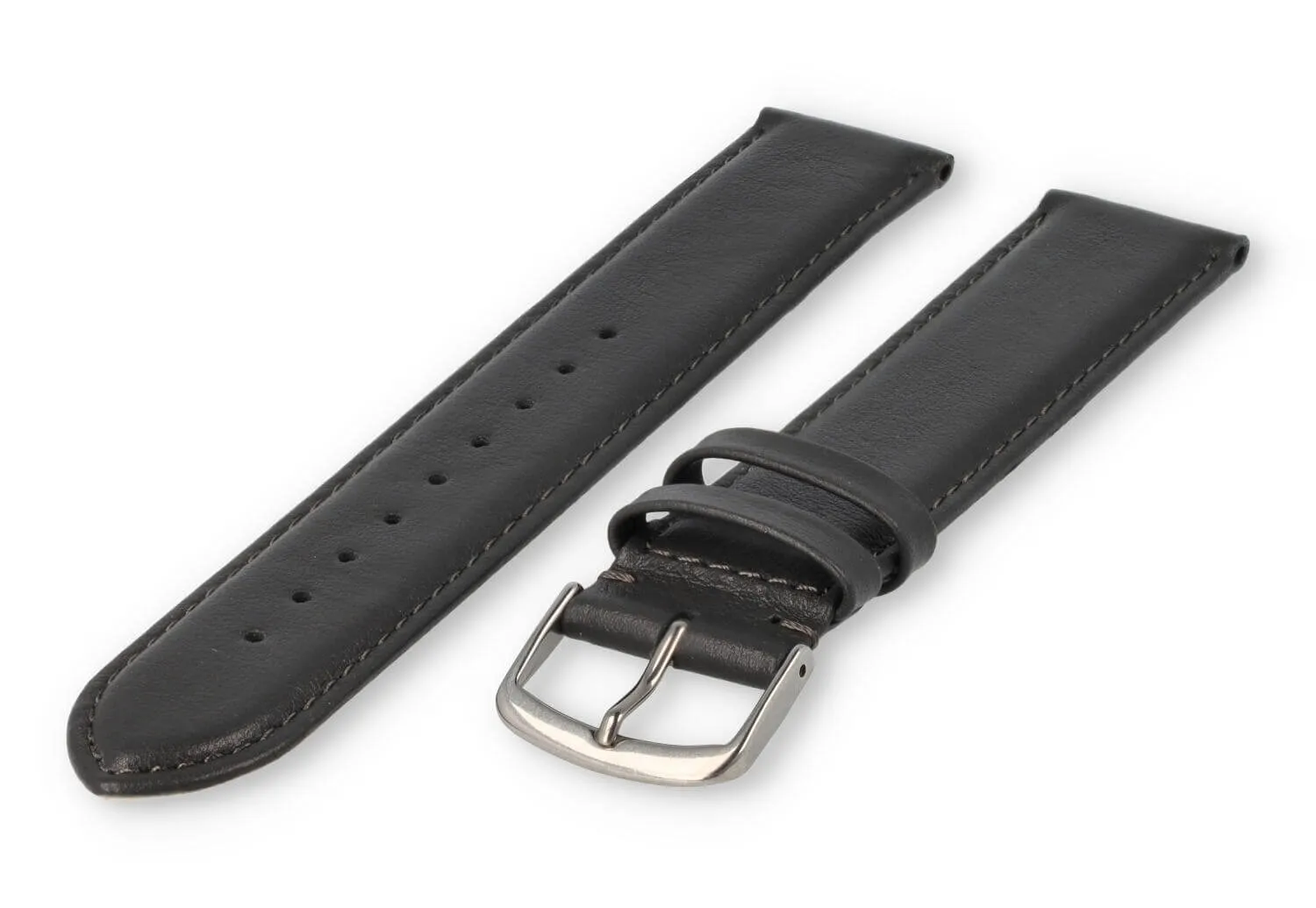 XL watch strap smooth leather - 22mm - darkgrey