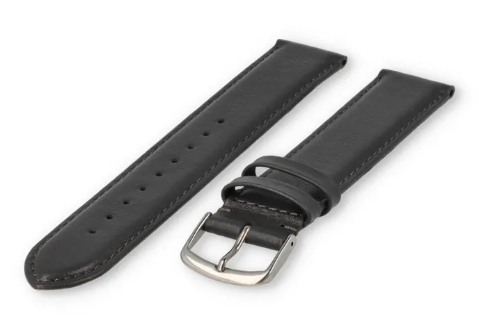 XL watch strap smooth leather - 22mm - darkgrey