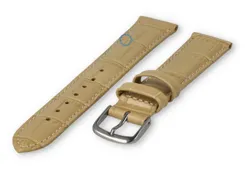 Leather strap with frizzled print - 16mm - sand