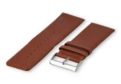 30mm watch strap smooth leather - rust-brown