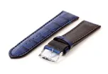 Watchstrap 22mm darkblue croco leather