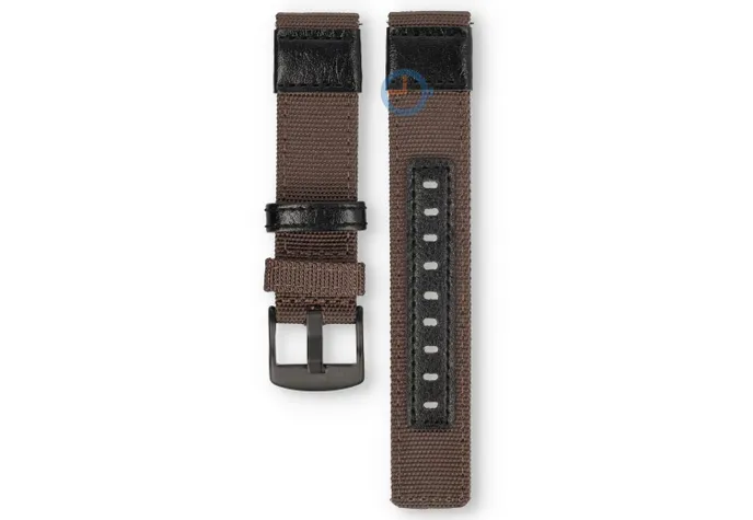 Coros Pace PRO horlogeband - nylon/leer - 22mm bruin