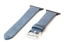 Apple Uhrenarmband veganes Leder blau - 38/40/41/42mm