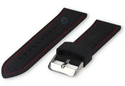 24mm Silikon Uhrenarmband Schwarz/Rot