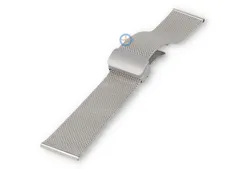 Mesh strap with magnatic butterfly clasp - 22mm - silver
