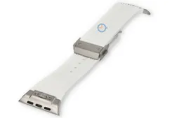 Hublot style strap Apple Watch 45 - white/silver