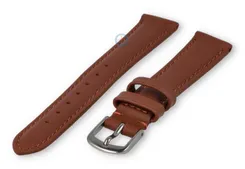 14mm horlogeband glad leer - roestbruin