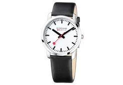 Mondaine 22mm Uhrenarmband Schwarz glänzend