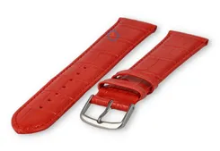 Extra-long crocoleather strap  - 20mm - red