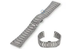 22mm Quick-Switch watch strap - dual-finish silver