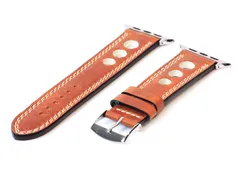 Apple Uhrenarmband Racing braun mit beigen Nähten - 44/45/46/49mm