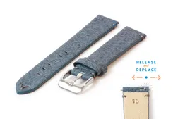 Vegan watchstrap 18mm blue