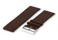 XL watch strap smooth leather - 30mm - dark brown