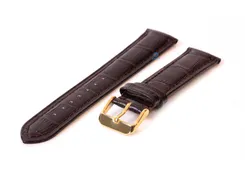 Horlogeband 16mm croco leer donkerbruin