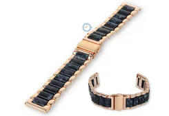 20mm marble steel strap with resin - rosegold/blue