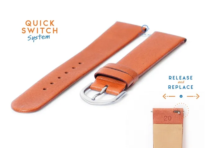 Universeel bandje Danish Design - 20mm - cognacbruin