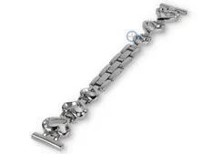 20mm beaded bracelet for watches - silver heart
