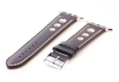 Apple Uhrenarmband Racing blau mit weißen Nähten - 44/45/46/49mm
