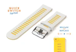 Silicone 20mm watch band - grey/yellow