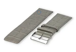 Calfskin strap with croco-relief - 28mm - lightgrey