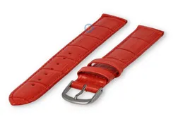 Extra-long crocoleather strap - 18mm - red