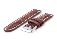 Gisoni watchstrap crocodile leather 22mm brown XL
