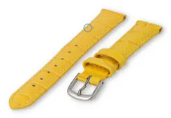 Leather strap with croc-print - 12mm - yellow