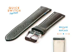 Watchstrap 20mm dark green leather