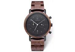 Kerbholz Uhrenarmband Johann Walnut Black