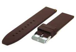 Horlogeband 22mm bruin siliconen glad