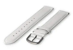 XL horlogeband glad leer - 18mm - wit