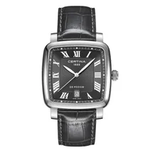 Certina Band C0255101608300A 21/18mm grau Leder ohne Schließe