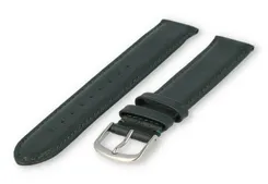 XL watch strap smooth leather - 18mm - dark green