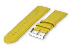 24mm horlogeband glad leer - geel