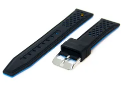 Watchstrap 20mm blak blue silicone