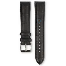 Universal 22mm black leather watch strap - Pulsar