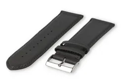 XL watch strap smooth leather - 28mm - darkgrey