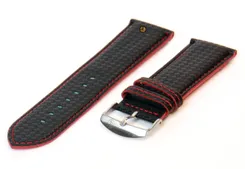 Waterproof black-red watchstrap 26mm