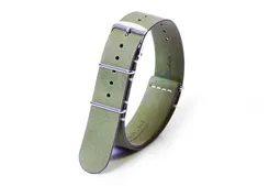 Watchstrap 20mm nato calf leather kaki green