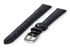XL watch strap made from leather - 14mm - dark blue