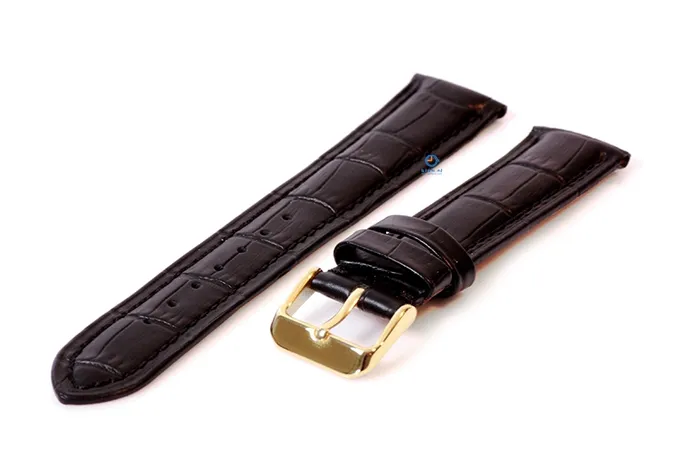 Watchstrap 18mm croco leather black