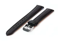 Watchstrap 16mm croco leather black