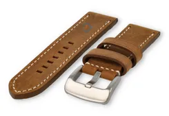 Water-repellent leather watch strap - 26mm - brown